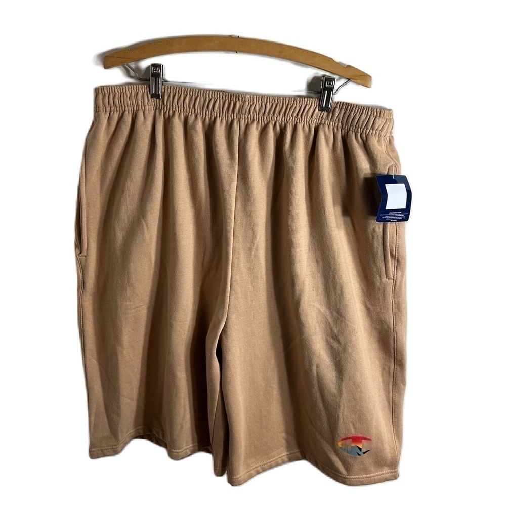 Champion Fleece Shorts NWT Sz 1X Tan Sandstone Pockets Men’s